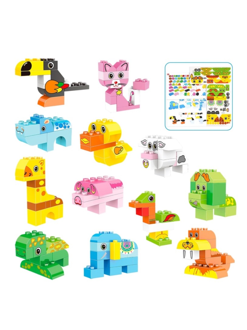 Exercise N Play Animals Building Blocks Gift Set 122 pieces Ages 3+ NEW